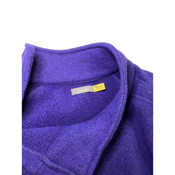 Cabelas Womens Fleece Pullover Sweatshirt Purple Size: L Hip Length Mock Neck - Picture 7 of 12